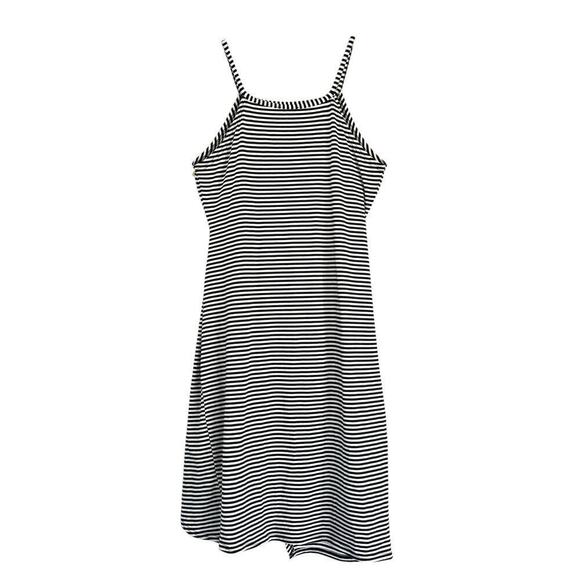 NOLLSOM Women XL Dress Sleeveless Striped Tank Midi Wrap Casual Cotton Stretch - Picture 3 of 9